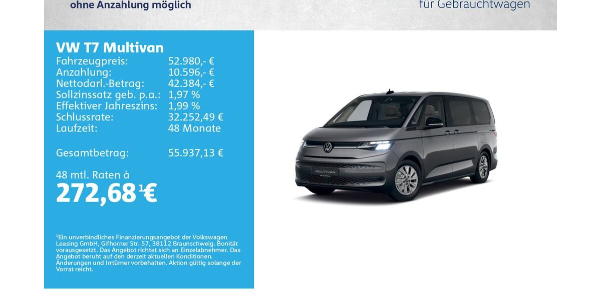 VW T7 Multivan 9.000 km 52.980 &euro; Würzburg 97076