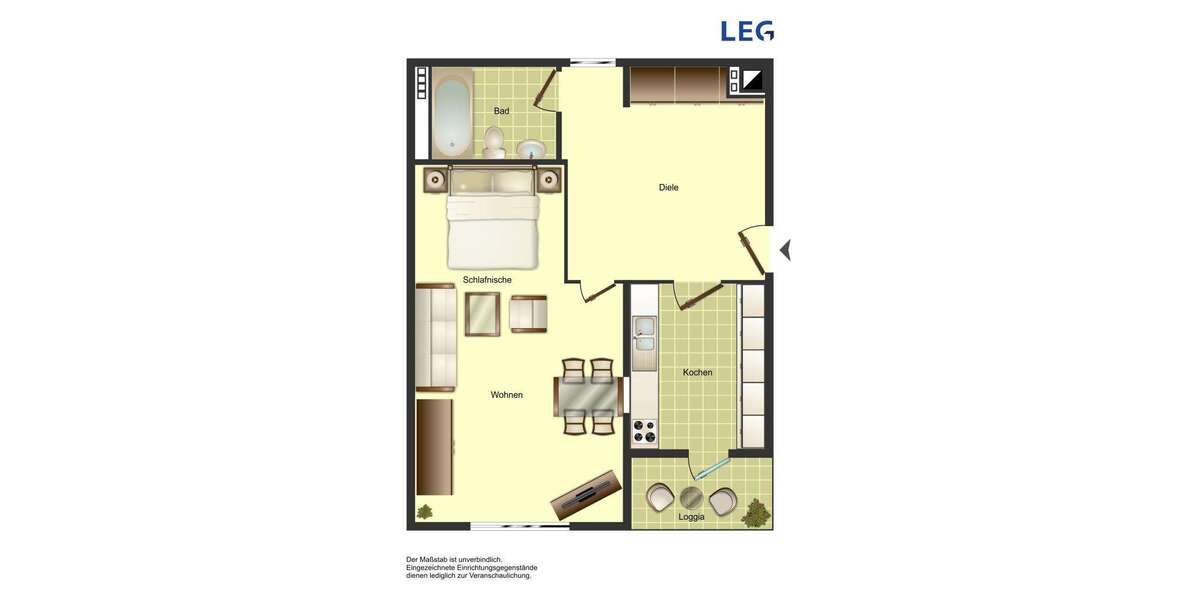 Etagenwohnung Aachen Forst - 1 Zimmer, 43 m&sup2;, 469&euro; | Angebot:27317523
