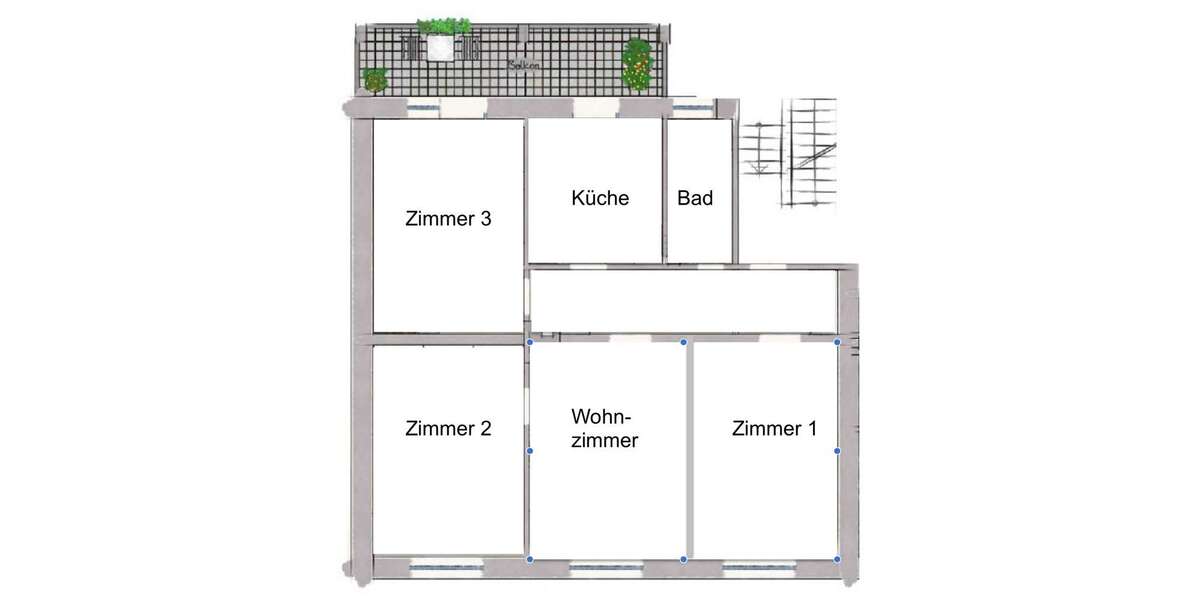 Etagenwohnung Düsseldorf / Bilk Bilk - 4 Zimmer, 94 m&sup2;, 1.760&euro; | Angebot:27317455