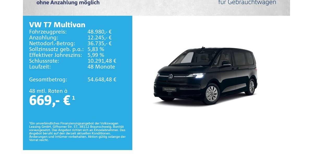 VW T7 Multivan 28.000 km 48.980 &euro; Würzburg 97076